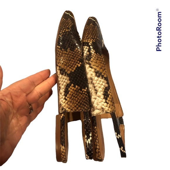 MADEWELL THE MARGOT SLINGBACK SNAKESKIN POINTED TOE FLATS SHOES 8 - Picture 5 of 11